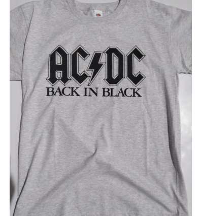 Camiseta ACDC - Back In Black Gris