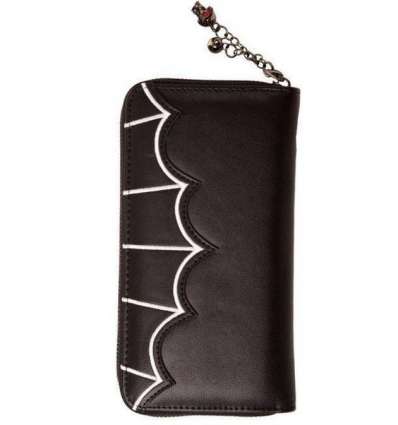 Cartera Alargada Murciélagos Blancos