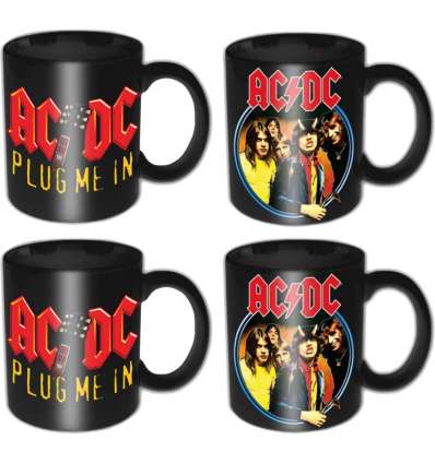 Tazas MINI ACDC - PLug Me In / Highway To Hell (Set de 4)
