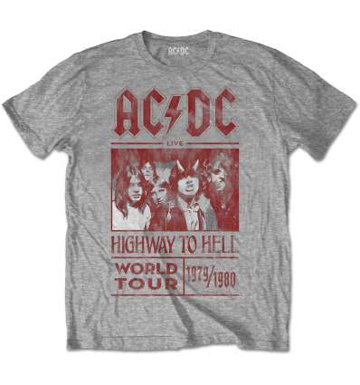 Camiseta ACDC - Highway To Hell World Tour 79/80 Gris