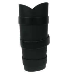 Muñequera cuero lisa antebrazo 3 hebillas