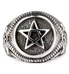 Anillo Pentagrama Cabra Plata 2