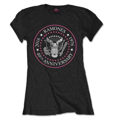 Camiseta para chica RAMONES - Sello Presidencial Rosa 40 Aniversario