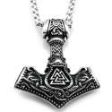 Colgante Martillo De Thor Odin y Triqueta Acero