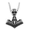 Colgante Martillo De Thor Odin y Triqueta Acero