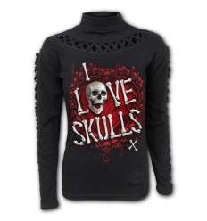 Camiseta LOVE SKULLS Manga Larga Chica  Spiral