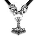 Colgante Martillo De Thor y Lobo Fenris Acero