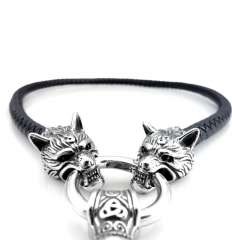 Colgante Martillo De Thor y Lobo Fenris Acero 2