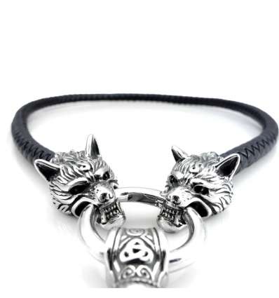 Colgante Martillo De Thor y Lobo Fenris Acero