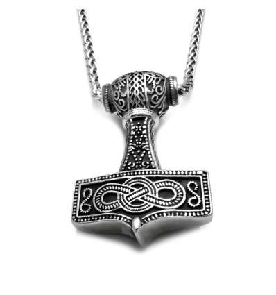 Colgante Martillo De Thor y símbolos Celtas Acero
