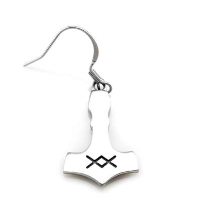 Pendientes Martillo Thor Simbolos Celtas Acero (par)