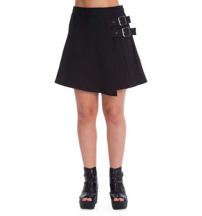 Minifalda Negra Doble Hebilla