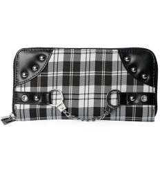 Cartera Alargada Escocesa Esposas Blanca Negra