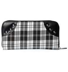 Cartera Alargada Escocesa Esposas Blanca Negra 2