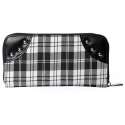 Cartera Alargada Escocesa Esposas Blanca Negra