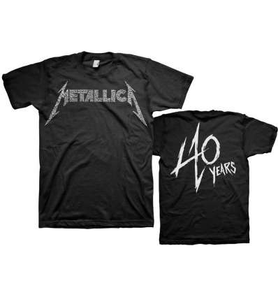 Camiseta METALLICA - 40th Anniversary Songs Logo