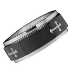 Anillo Cruz Medieval Acero