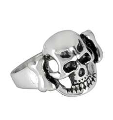 Anillo Calavera Huesos Acero