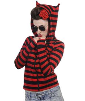 Sudadera para chica Rayas Blanca Negra con cremallera