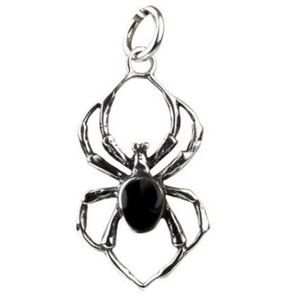 Colgante Araña Negra Black Spider Plata