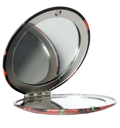 Espejo de Bolsillo Calaveras Rosas