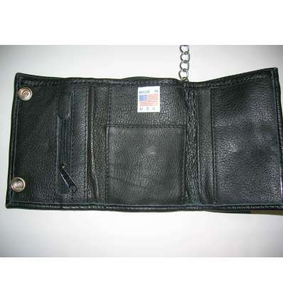 Cartera Cuero Heavy Metal Aguila Blanco