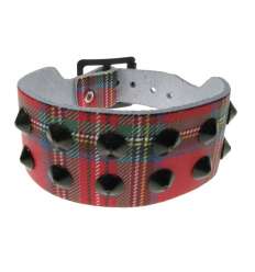 Muñequera cono negro 2 filas escocesa