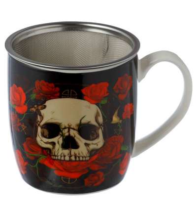 Taza Calaveras y Rosas para Té