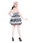 Vestido Corto Calaveras Rosas Volantes
