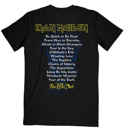 Camiseta IRON MAIDEN - Fear Of The Dark Tracklist Espalda