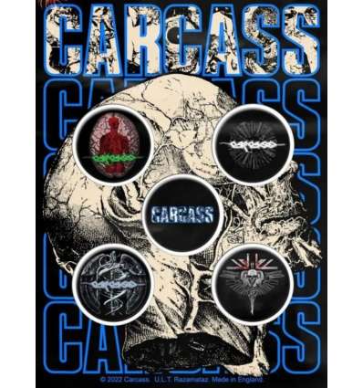 Chapas CARCASS - Necro Head - Set de 5