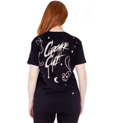 Camiseta Gótica para chica Mooncats Parade Gatos Camiseta Gótica para chica Mooncats Parade Gatos