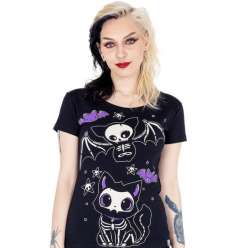 Camiseta para chica SKELLY CAT