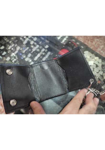 Cartera Biker Cuero lisa tamaño pequeño