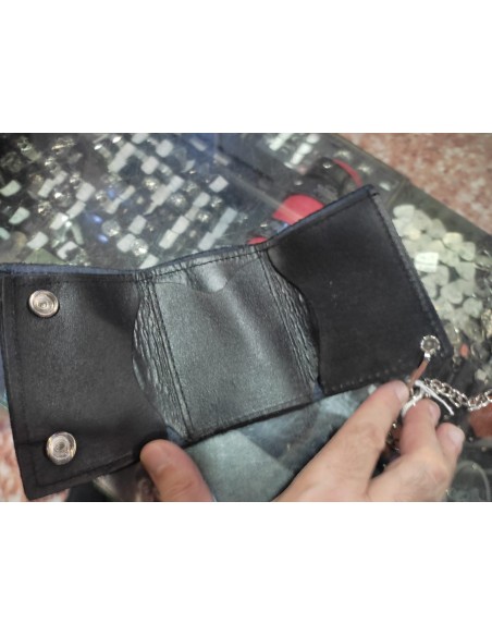 Cartera Biker Cuero lisa tamaño pequeño