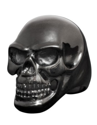 Anillo Calavera Negra Completa Acero