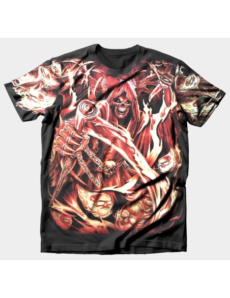 Camiseta Reaper Flames Skulls Full Print