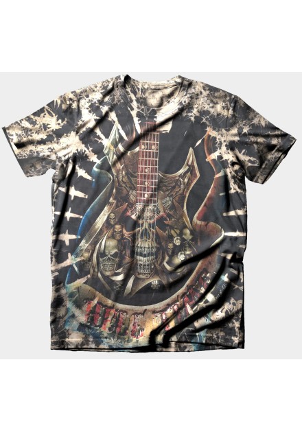 Camiseta Guitarra Calavera Full Print