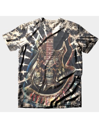 Camiseta Guitarra Calavera Full Print 2