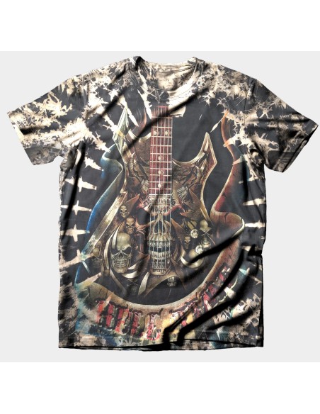 Camiseta Guitarra Calavera Full Print