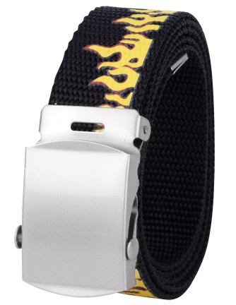 Cinturón de tela con llamas