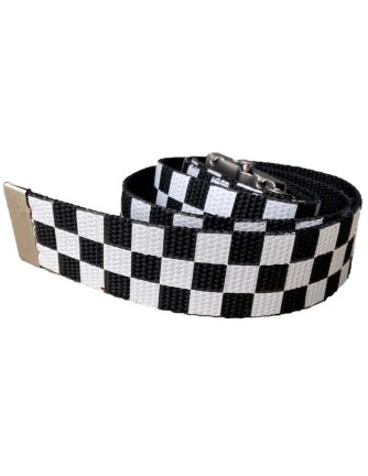 Cinturón de tela Ska Blanco y Negro 2