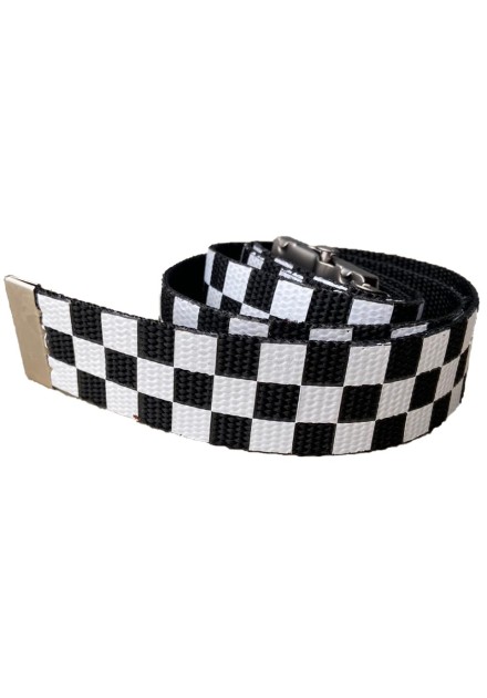 Cinturón de tela Ska Blanco y Negro