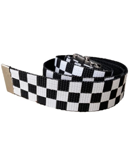Cinturón de tela Ska Blanco y Negro