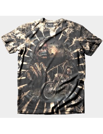 Camiseta Hell Rider Calavera Moto Full Print