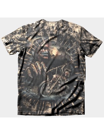 Camiseta Hell Rider Calavera Moto Full Print 2