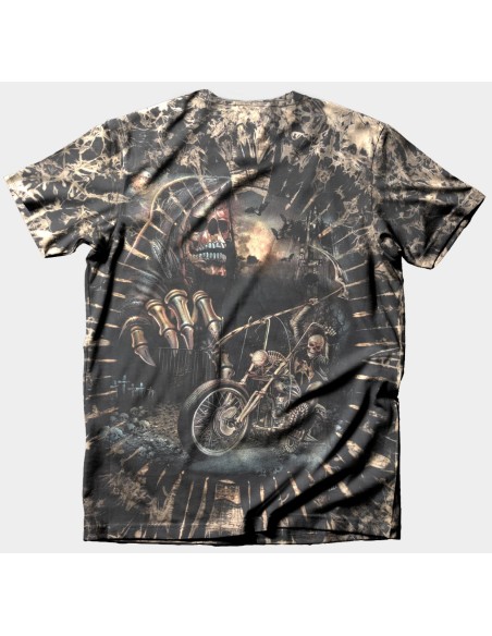 Camiseta Hell Rider Calavera Moto Full Print
