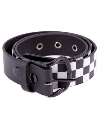 Cinturón Ska Blanco y Negro PVC
