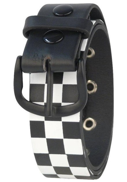 Cinturón Ska Blanco y Negro PVC