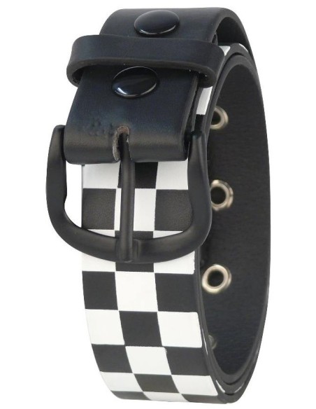 Cinturón Ska Blanco y Negro PVC
